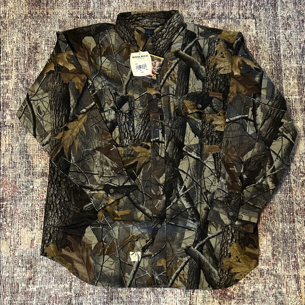 Woolrich Men's Cotton Flannel Camouflage Button Down Shirt